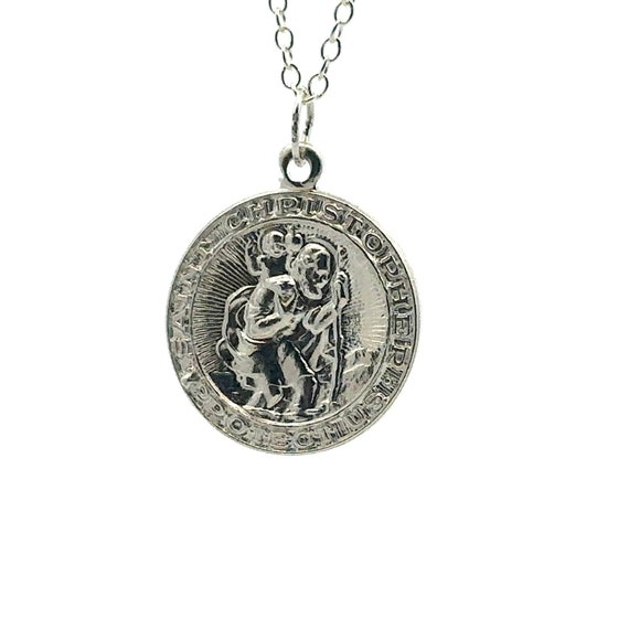 Sterling Silver Saint Christopher Pendant, Sku#1733C SS