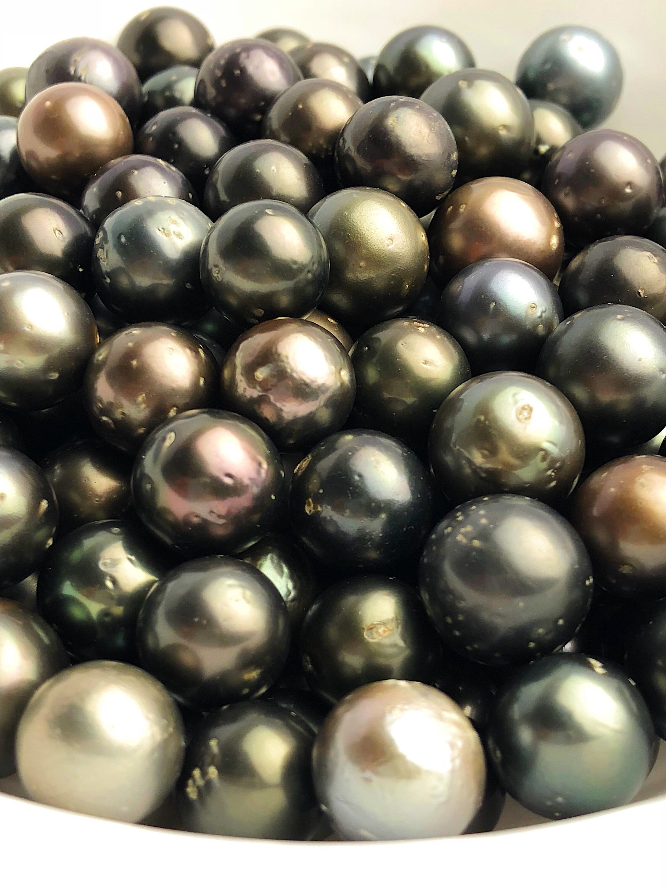12 pcs, Tahitian Pearls, Round, Dark, 1212.9mm, Loose Pearls, Round, A