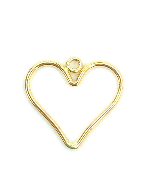 14KGF Heart Charm , Sku#F TINY HEART
