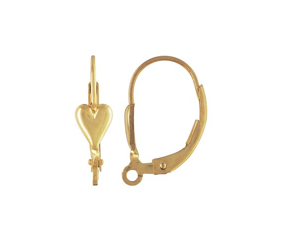 Heart Leverback w/Ring GP, 14k gold filled. Made in USA. #4007085