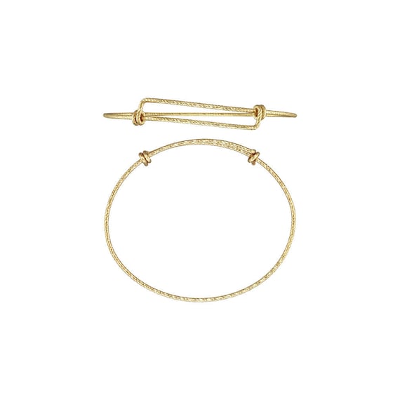 8.0-9.5" 1.65mm Adjustable Sparkle Bangle, 14k gold filled. Made in USA. #4021658LP1