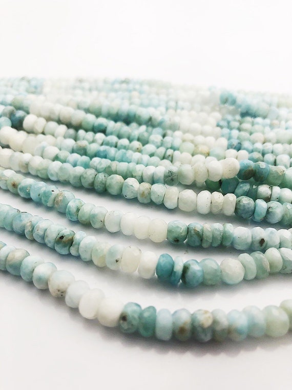 Larimar, HALF OFF SALE - 6.3mm Larimar Faceted Gemstone Beads, Full Strand, Semi Precious Gemstone, 8" (#20)