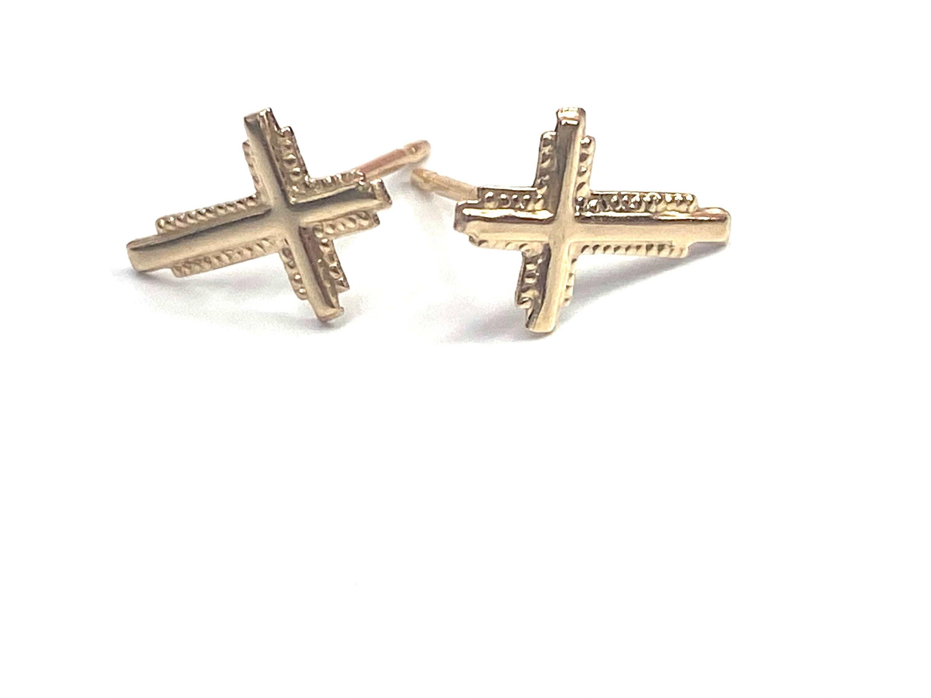 14KGF Cross studs, 14K gold filled , SKU 14084