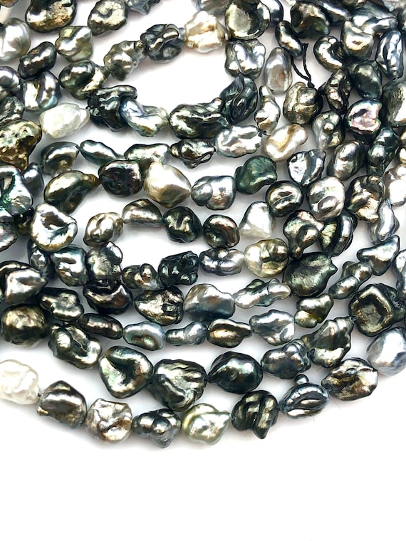 2.96 - 7.95 mm Tahitian Keshi pearl strand , SKU # 070766