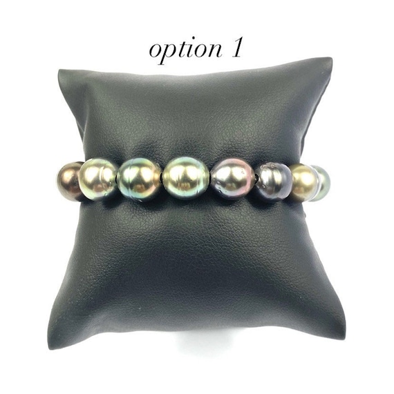 Adjustable Leather Tahitian Pearl Bracelet, Tahiti Pearls, Tahitian Pearls, Sku 988