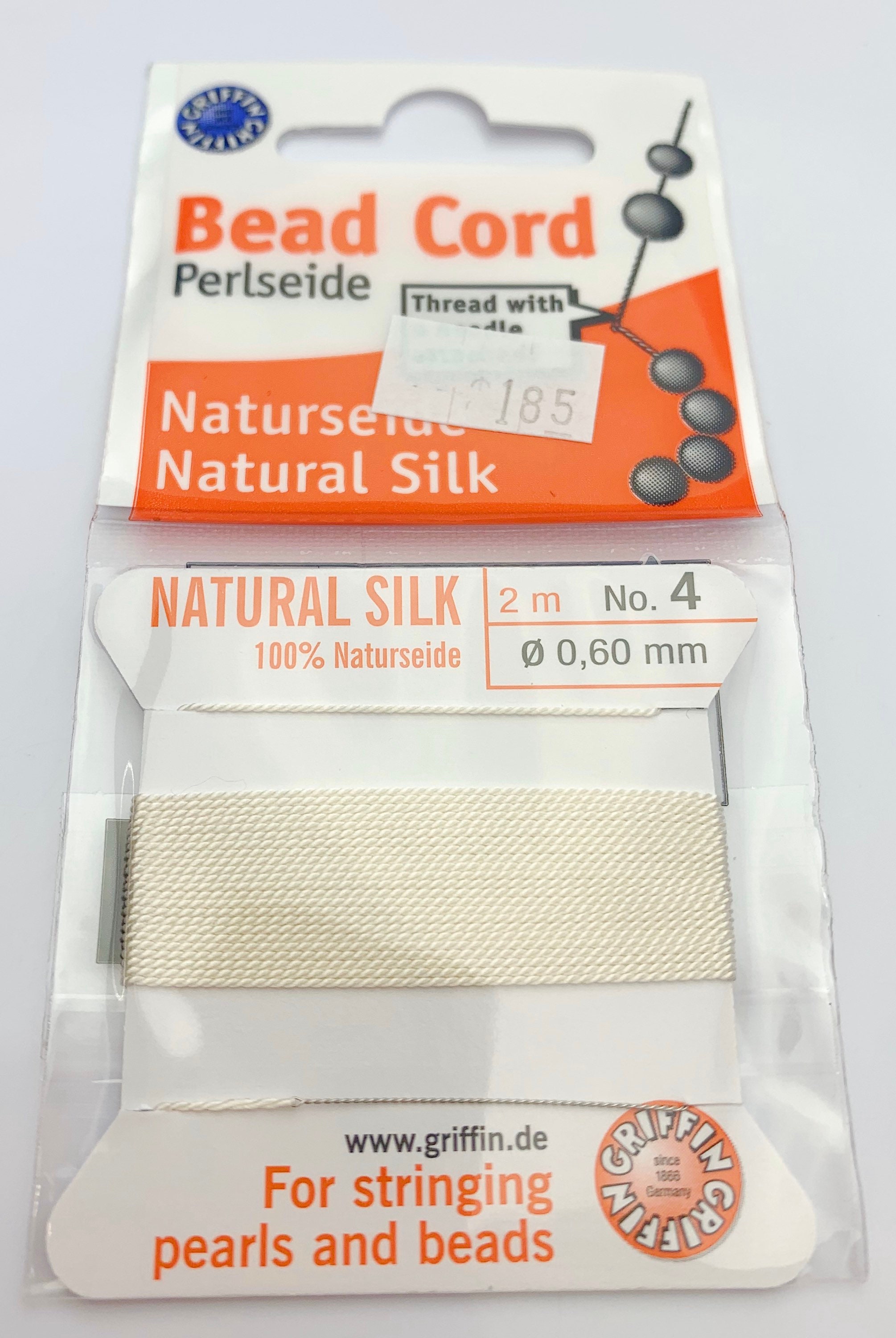 100 Natural Silk Beading Cord, 2 Meters