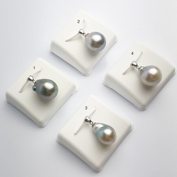 12-14mm Tahitian Pearl Pendants on 925 Sterling Silver (491 No. 1-4)