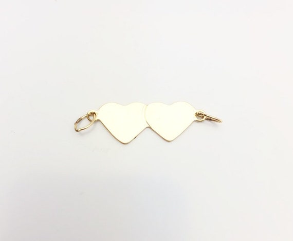 14k Gold Fill Double Heart Charm with Oval Jump Rings  23x8.3mm (574.020)