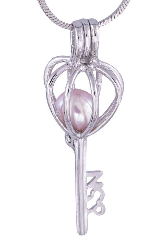 CLOSEOUT SPECIAL - Cage pendant for  5 mm to 9 mm loose pearl Key1 (CP8, SCP8)