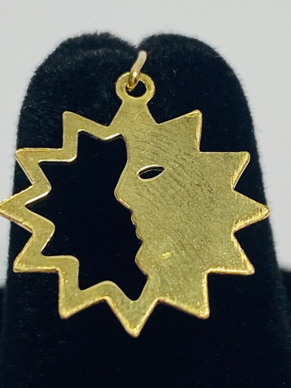 Mesmerizing (14KGF) Half Faced Sun Findings/Charms 0.4mm X 13mm sku: 522-C