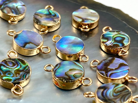 Circle double ring abalone charm