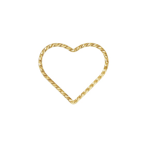 17.5mm Heart Sparkle Jump Ring Closed GP, 14k gold filled. Made in USA. #400H175P1C