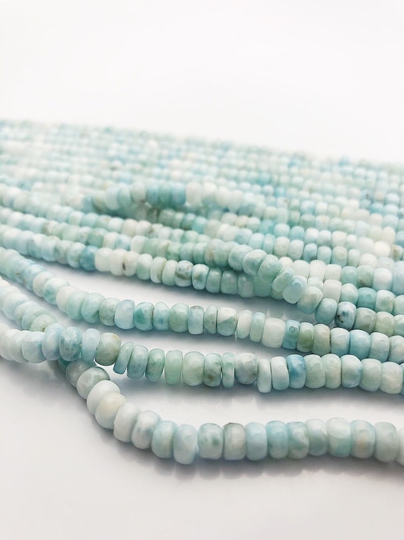 HALF OFF SALE - 5.5mm Larimar Gemstone Beads, Full Strand, Semi Precious Gemstone, 8" (#19)