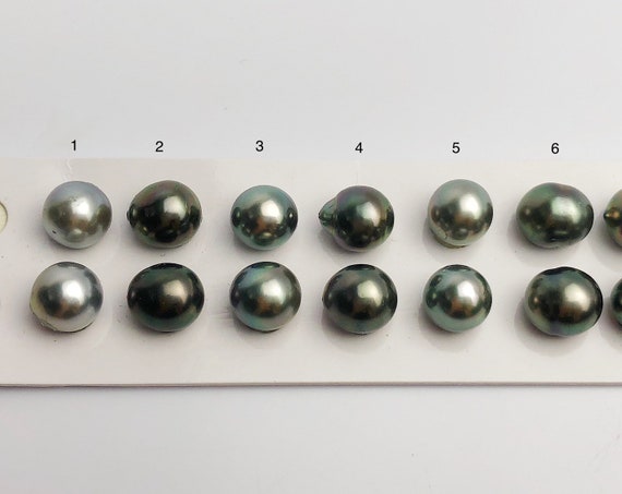 11mm Tahitian Pearls Drop/Semi-Round, AA, Loose Matched Pairs 9mm (590)