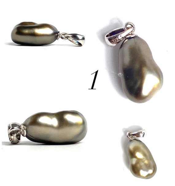 Sterling silver, Keshi pearl pendant, SKU# 11135
