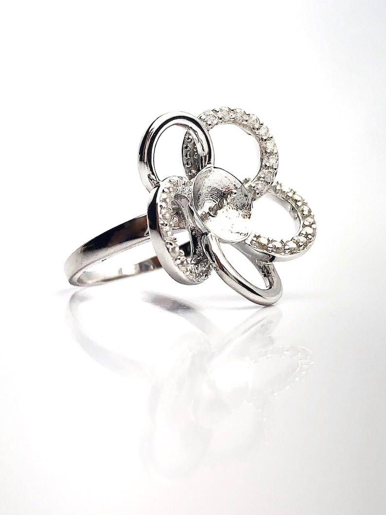 Sterling Silver Pearl Ring Setting Setting only No pearl included. SR01