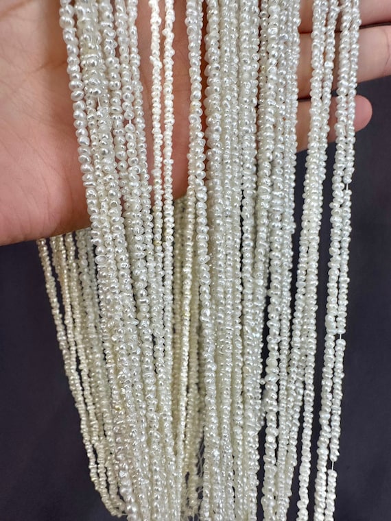 Beautiful Akoya, Japanese Keshi Strands, 1mm - 2mm keshi.