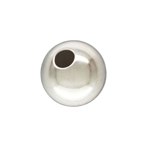 6.0mm Bead Light 1.8mm Hole, Sterling Silver. Made in USA. #5001206