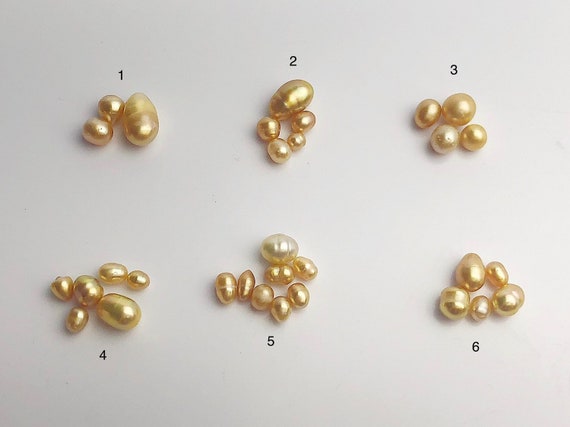 Keshi South Sea Pearls - 4mm to 13mm - All Natural - From Burma - (No. 619 1-6)