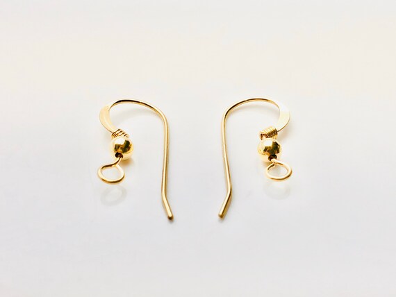 Beautiful 14KGF ear wire , flat , with coil and with ball , 14K gold filled , Sku #439-12C