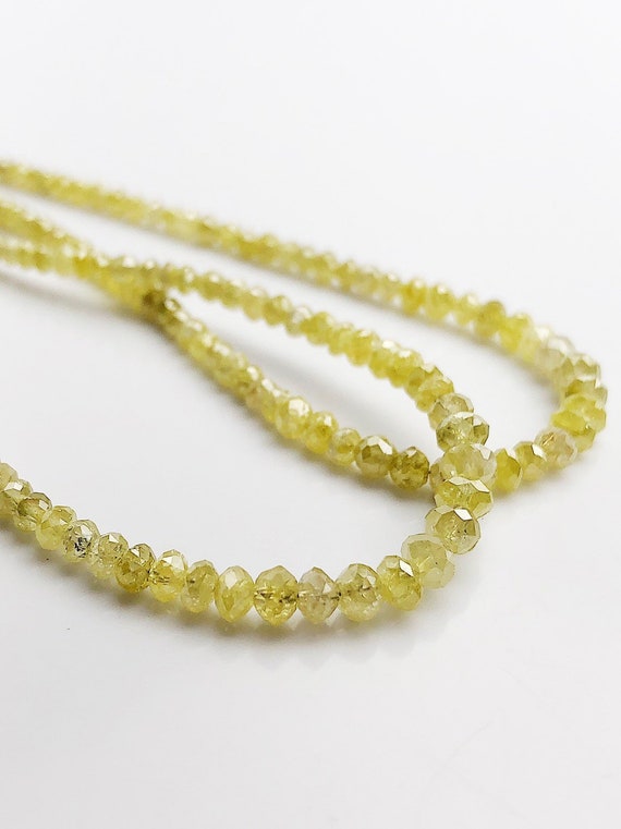 HALF OFF SALE - Natural Yellow Diamond Gemstone Beads, Full Strand, 14"