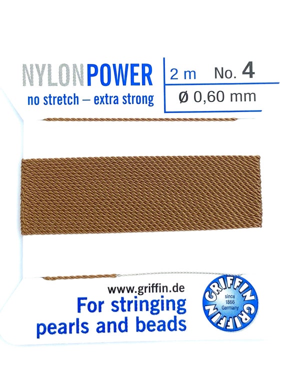 Beige Nylon Power Beading Cord 2 Meters