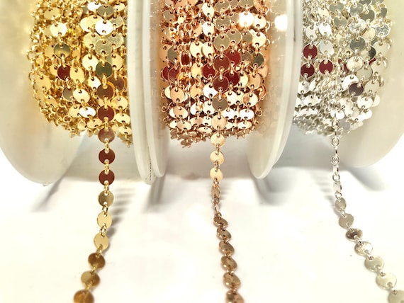 PRO 8860 4mm Round Bar Chain, Per Foot, 14k Gold Filled, Sterling Silver, 14k Rose Gold Filled