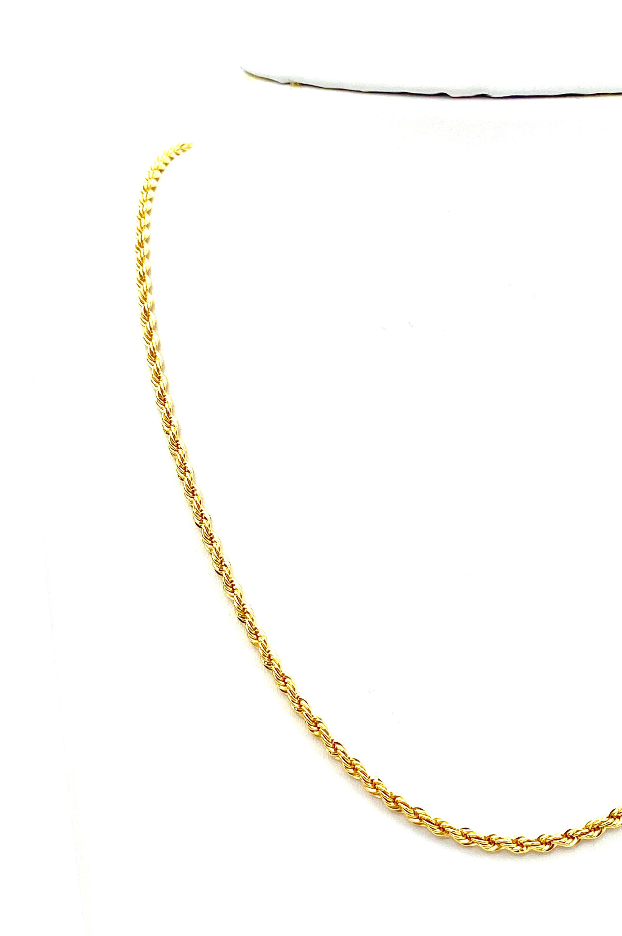 2.5mm French Rope Chain Necklace 16” 18” 20” 22” 24” , Gold Filled