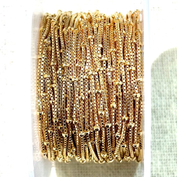 Box + Satellite Chain, Per Foot, 14K Gold Filled