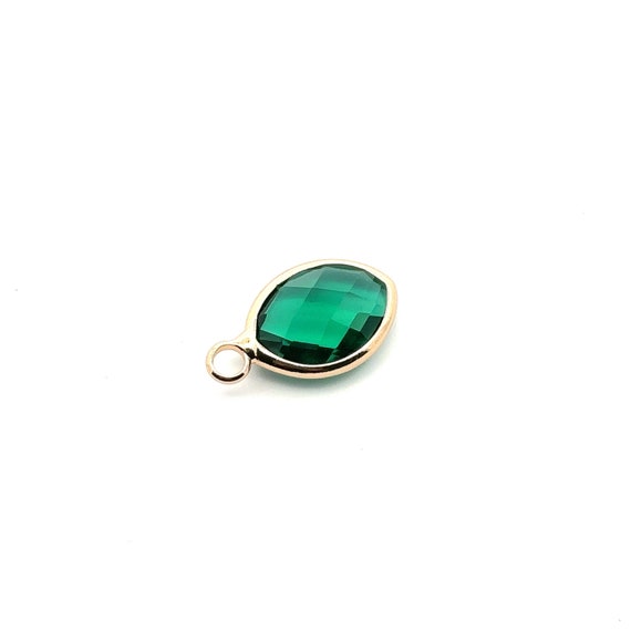 Emerald green crystal charm M2156