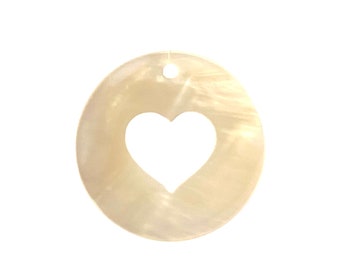 Mother Of Pearl Heart Shell, Sku#M363