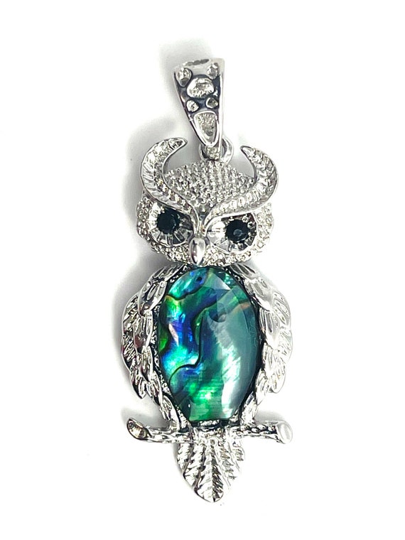 Abalone Owl Pendant, Sku#M942