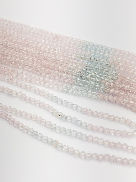 HALF OFF SALE - Aquamarine Gemstone Beads, Full Strand, Semi Precious Gemstone, 13"