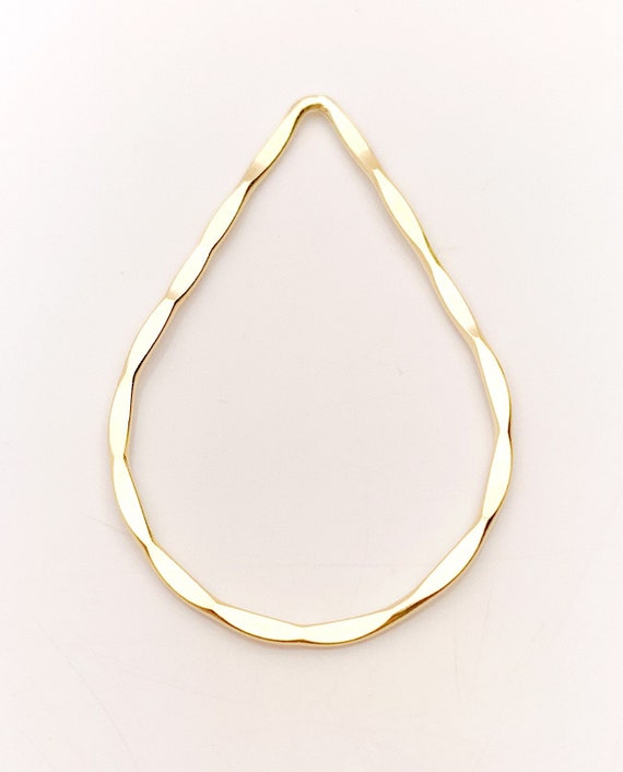 14k Gold Filled Hammered Drop Hoop (752-1)