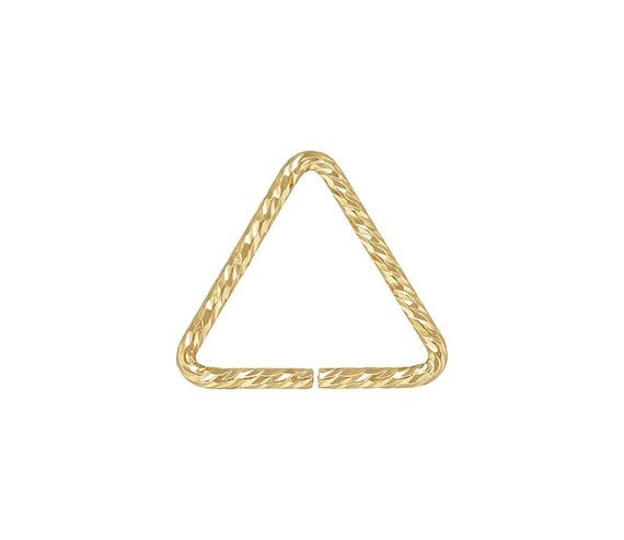 Triangle Sparkle Jump Ring 0.89x10mm, 14k gold filled. Made in USA. #4004420TRP1