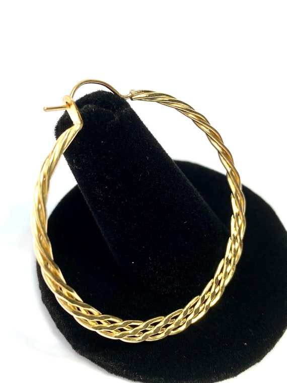 Sleek Braided Clasp Hoop, 14k gold filled(14KGF) Earrings sku DE-654 MED