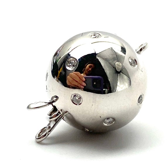 14K solid white gold bail w/ diamonds, SKU# A102-L4