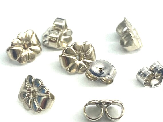 14K Solid White Gold Earring Back, Sku#12-54-120