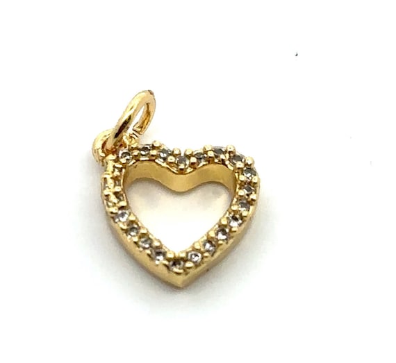 Small heart charm with Cubic Zirconia, SKU#M3435