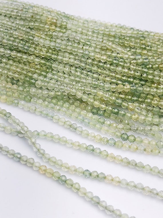 HALF OFF SALE - Prehnite Gemstone Beads, Full Strand, Semi Precious Gemstone, 13"