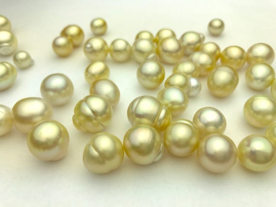 South Sea Loose Pearls, Natural Color, AA Quality, Baroque, Drop, Oval Shape 9mm to 13mm, #435