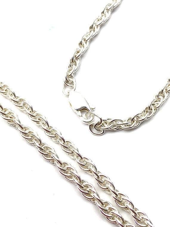 Sterling silver 2.5mm double rope chain, 22” - 26”, SKU# 25R