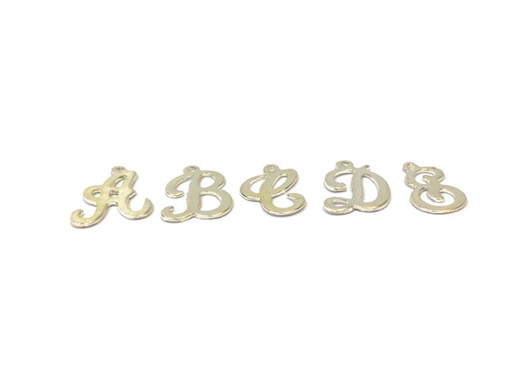 Glistening Silver Calligraphy Initial, Charm, Silver Pendant