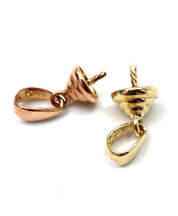 14K solid yellow gold and rose gold bail, SKU# TP-011