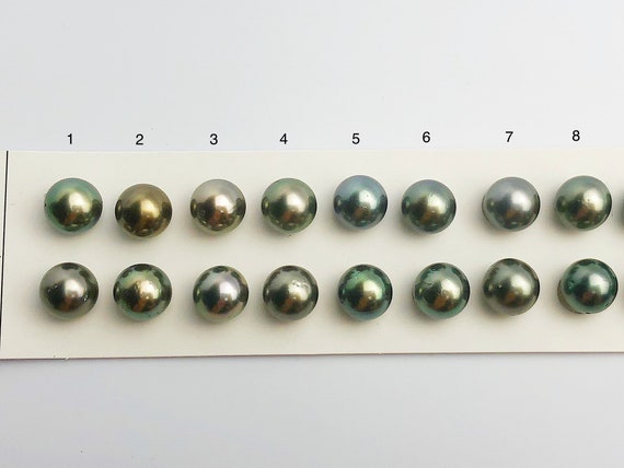 9mm Tahitian Pearls Round, AA, Loose Matched Pairs 9mm (484)