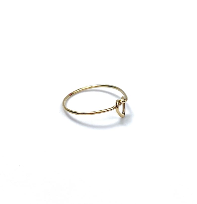 Sku#405K1HR7 Beautiful 14KGF single heart knot ring 14K gold filled