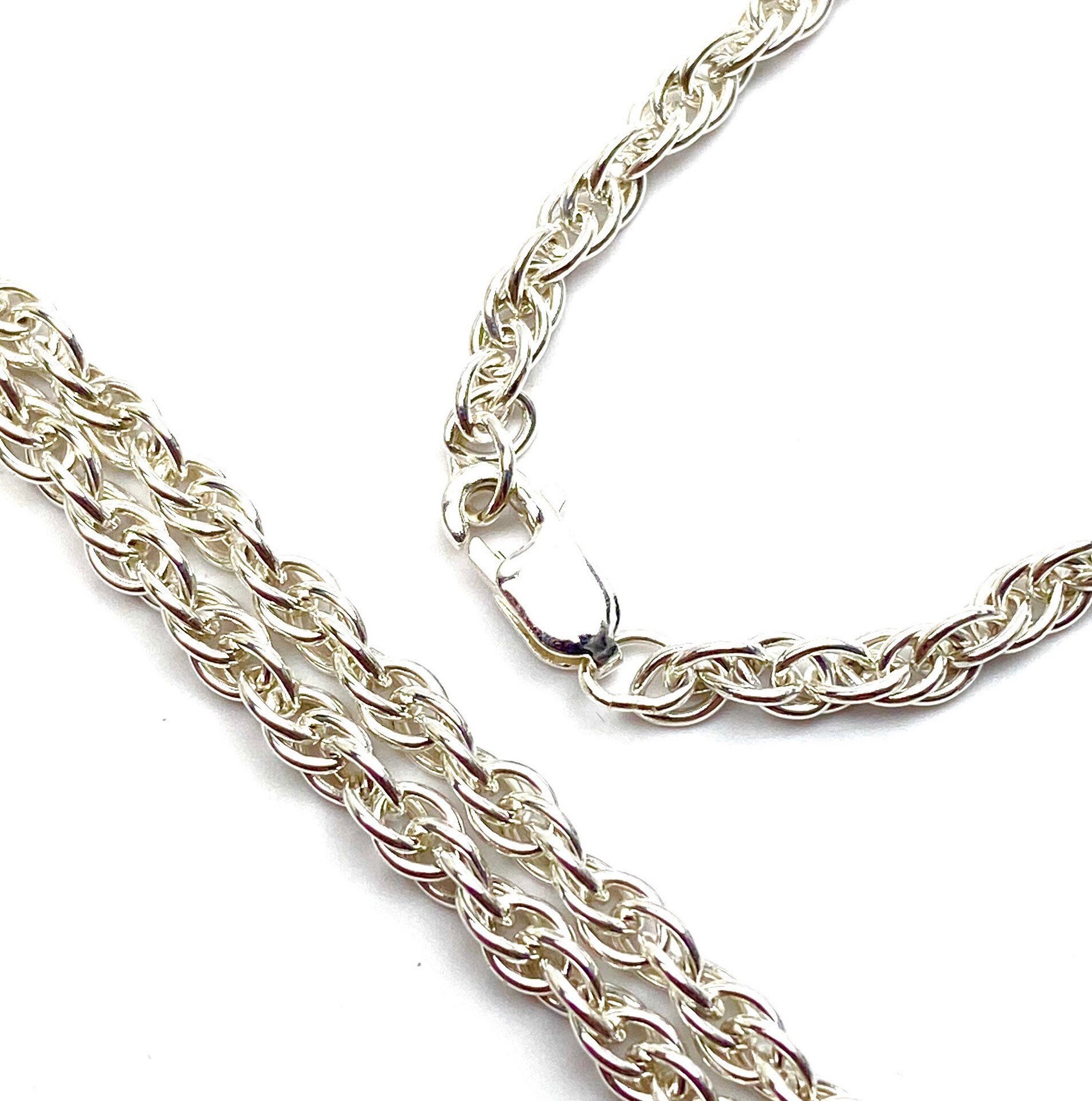 2.2mm sterling silver double rope chain, 18 24 inch, SKU 22R