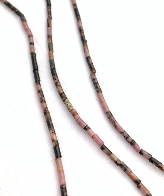 Black Vein Rhodochrosite Bead Strand Sku#M2768