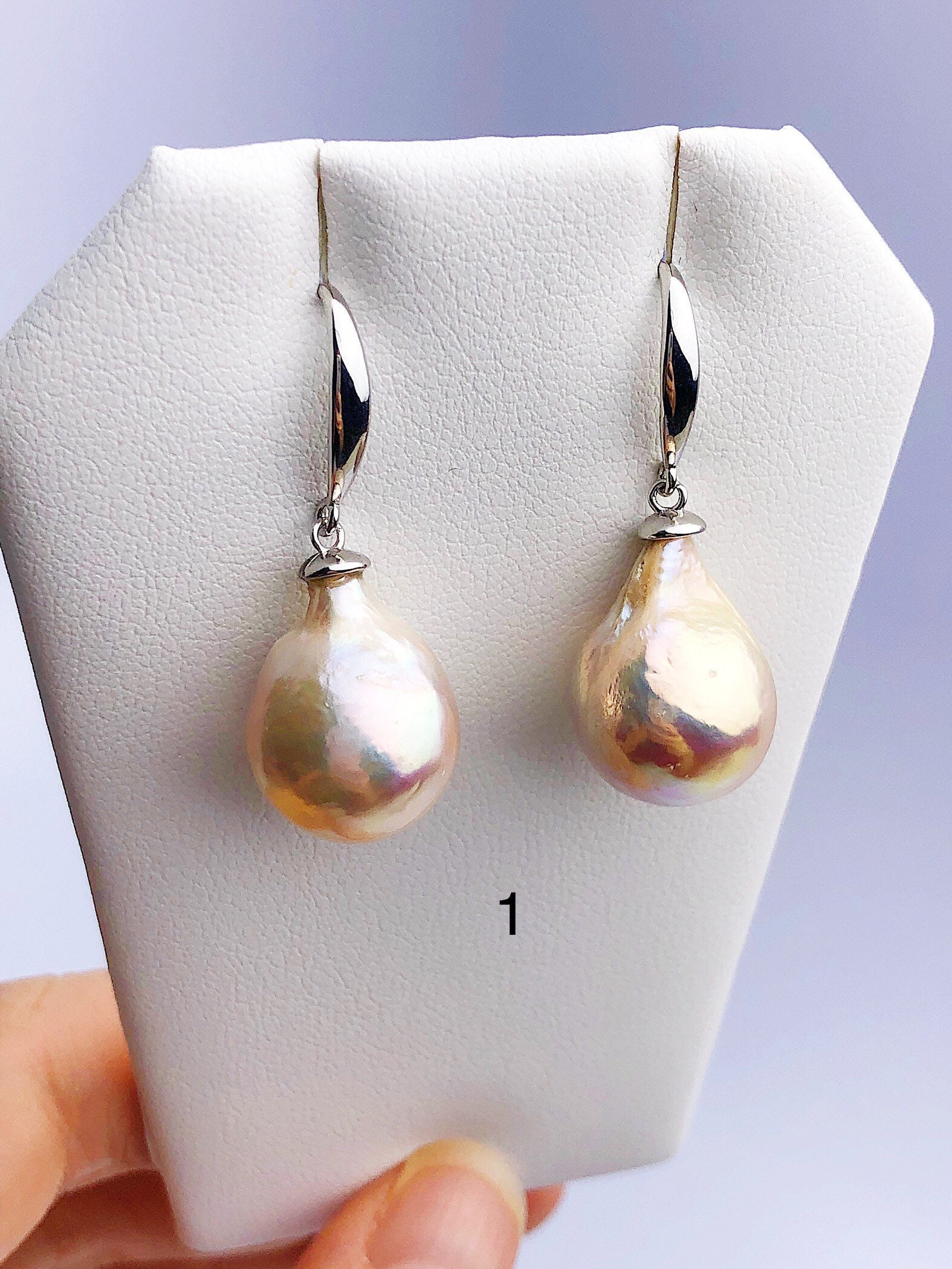 All Natural Edison Freshwater Baroque Pearl Drop Earrings on 925 ...