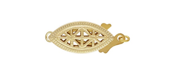 8.5x17.0mm Oval Filigree Pearl Clasp, 14k gold filled. Made in USA. #4003570